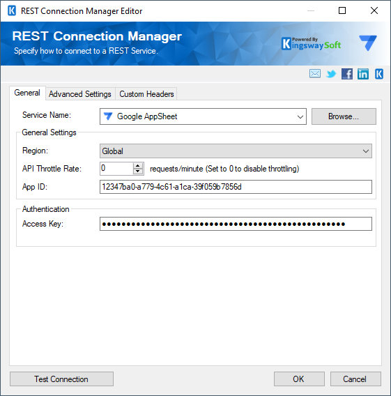 SSIS REST Google AppSheet Connection Manager